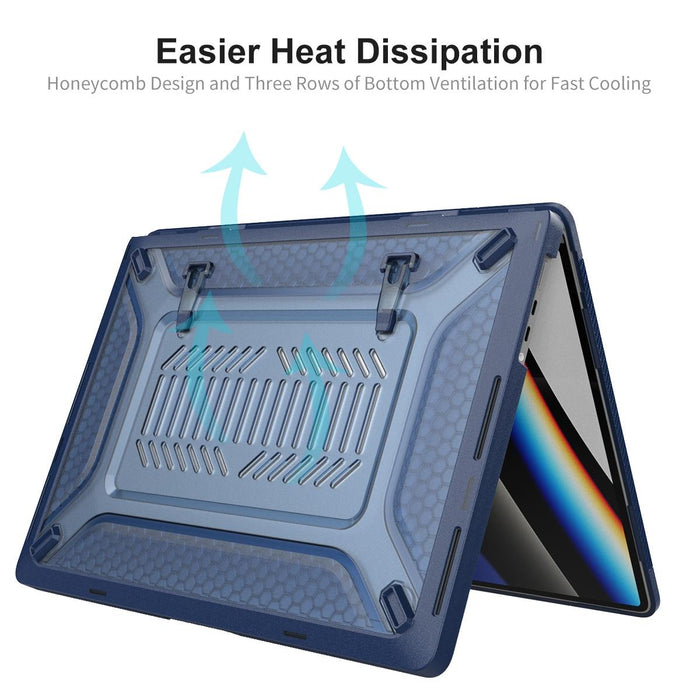 For Macbook Pro 14.2 A2442 / A2779 2023 3 In 1 Protective Bracket Case Cover Hard Shell With Tpu Keyboard Film / Anti-Dust Plugs Version - Us