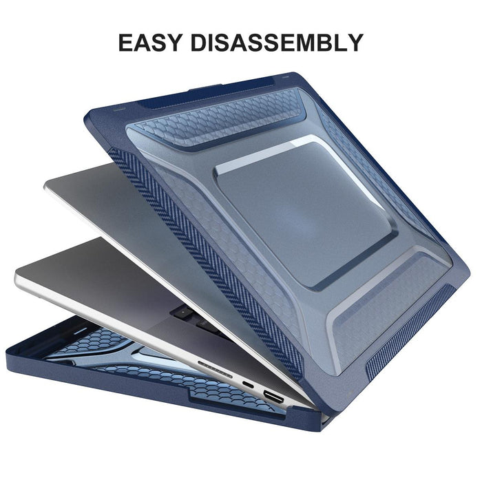 For Macbook Pro 14.2 A2442 / A2779 2023 3 In 1 Protective Bracket Case Cover Hard Shell With Tpu Keyboard Film / Anti-Dust Plugs Version - Us