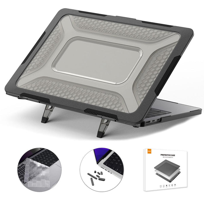 For Macbook Air 13.6 2022 / 2024 A2681 M2 / A3113 M3 3 In 1 Protective Bracket Case Cover Hard Shell With Tpu Keyboard Film / Anti-Dust Plugs Version - Us