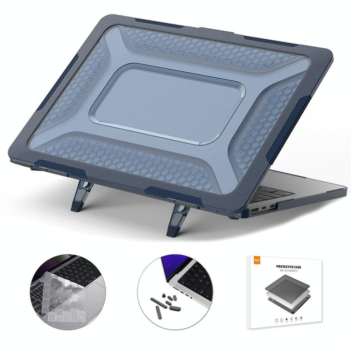 For Macbook Air 13.6 2022 / 2024 A2681 M2 / A3113 M3 3 In 1 Protective Bracket Case Cover Hard Shell With Tpu Keyboard Film / Anti-Dust Plugs Version - Us