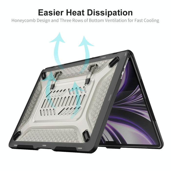 For Macbook Air 13.6 2022 / 2024 A2681 M2 / A3113 M3 3 In 1 Protective Bracket Case Cover Hard Shell With Tpu Keyboard Film / Anti-Dust Plugs Version - Us