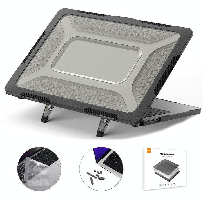 For Macbook Air 13.6 2022 / 2024 A2681 M2 / A3113 M3 3 In 1 Protective Bracket Case Cover Hard Shell With Tpu Keyboard Film / Anti-Dust Plugs Version - Eu