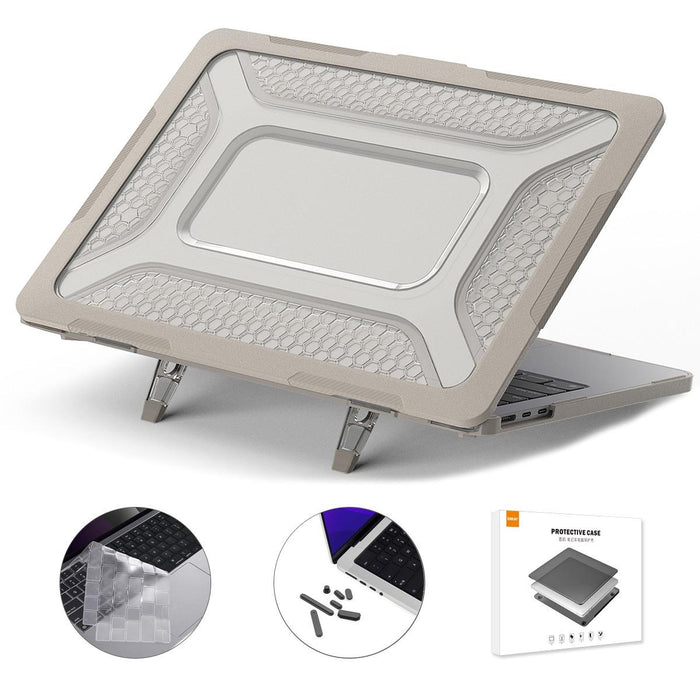 For Macbook Air 13.6 2022 / 2024 A2681 M2 / A3113 M3 3 In 1 Protective Bracket Case Cover Hard Shell With Tpu Keyboard Film / Anti-Dust Plugs Version - Eu