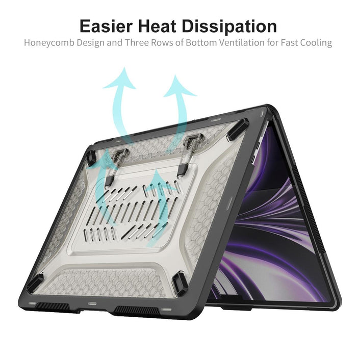 For Macbook Air 13.6 2022 / 2024 A2681 M2 / A3113 M3 3 In 1 Protective Bracket Case Cover Hard Shell With Tpu Keyboard Film / Anti-Dust Plugs Version - Eu