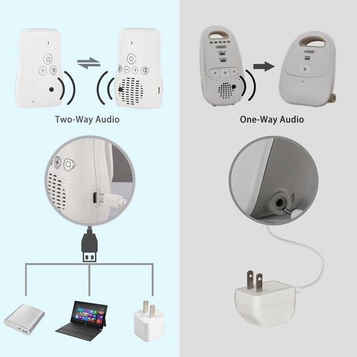 Wireless Audio Two-Way Talk Back Baby Monitor Intercom Sound Alert For Infant