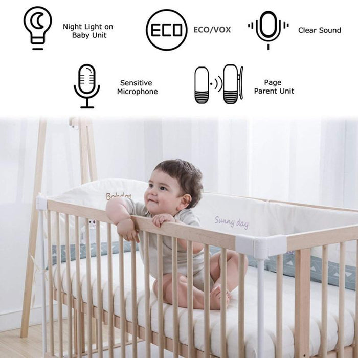 Wireless Audio Two-Way Talk Back Baby Monitor Intercom Sound Alert For Infant