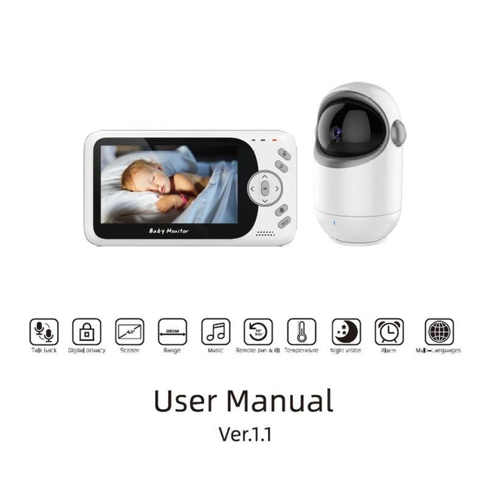 4.3 Inch Night Vision Camera Baby Monitor Wireless Intercom Audio Video Camera Temperature Detection