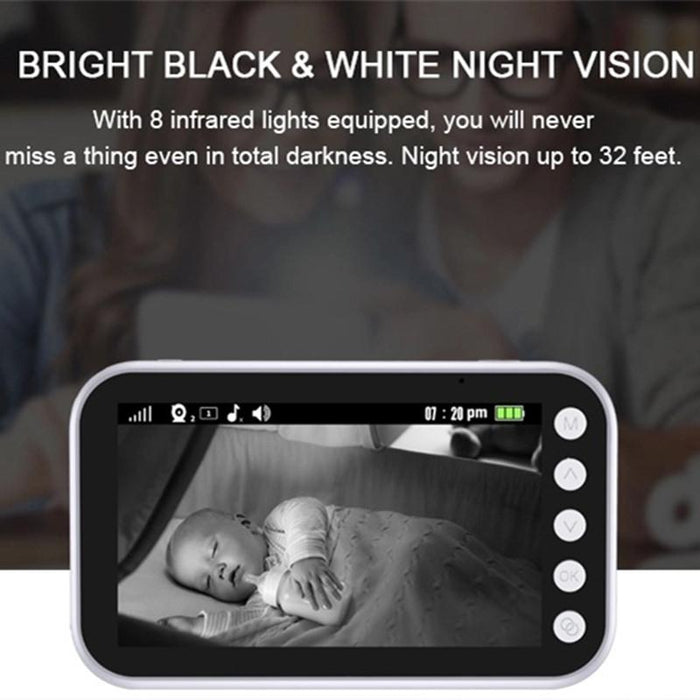 4.3 Inch Wireless Video Colour Night Vision Baby Monitor 360-Degree Security Camera