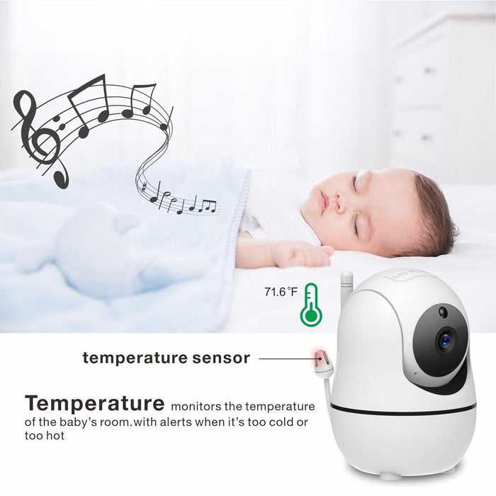 5 Inch Baby Monitor 360-Degree Rotating Wireless Camera Night Vision Intercom Lullaby Monitor