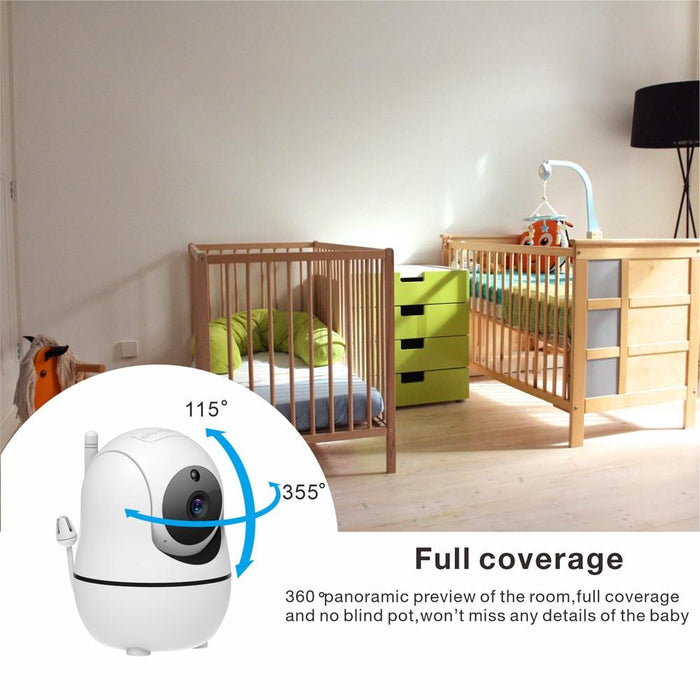 5 Inch Baby Monitor 360-Degree Rotating Wireless Camera Night Vision Intercom Lullaby Monitor