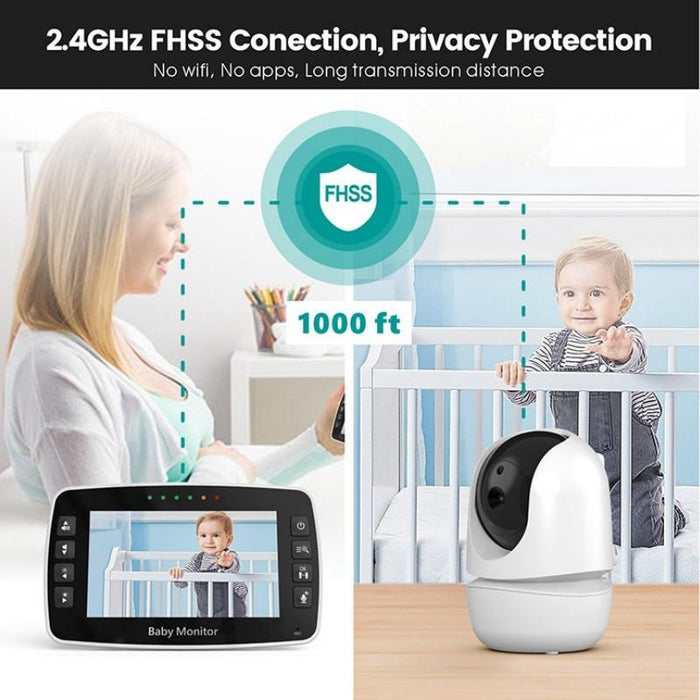 4.3Inch Colour Display Night Vision Smart Zoom Baby Monitor Camera