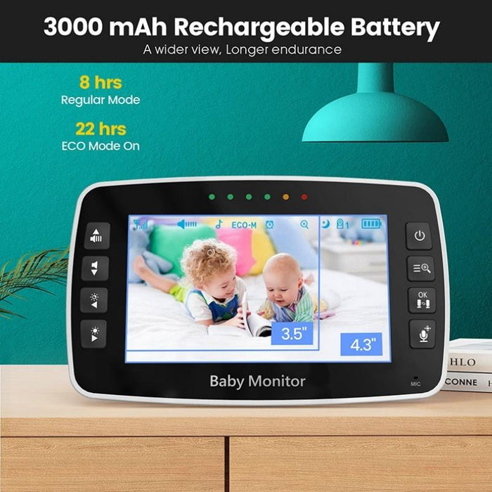 4.3Inch Colour Display Night Vision Smart Zoom Baby Monitor Camera