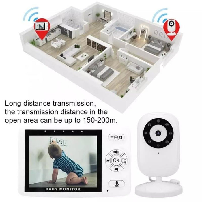 3.5 Inch Video Wireless Baby Monitor Ir Night Vision Voice Security Camera