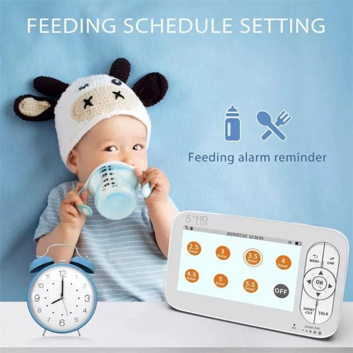 Built-In Video Babyphone 5 Inch Screen Digital Wireless Baby Monitor Camera