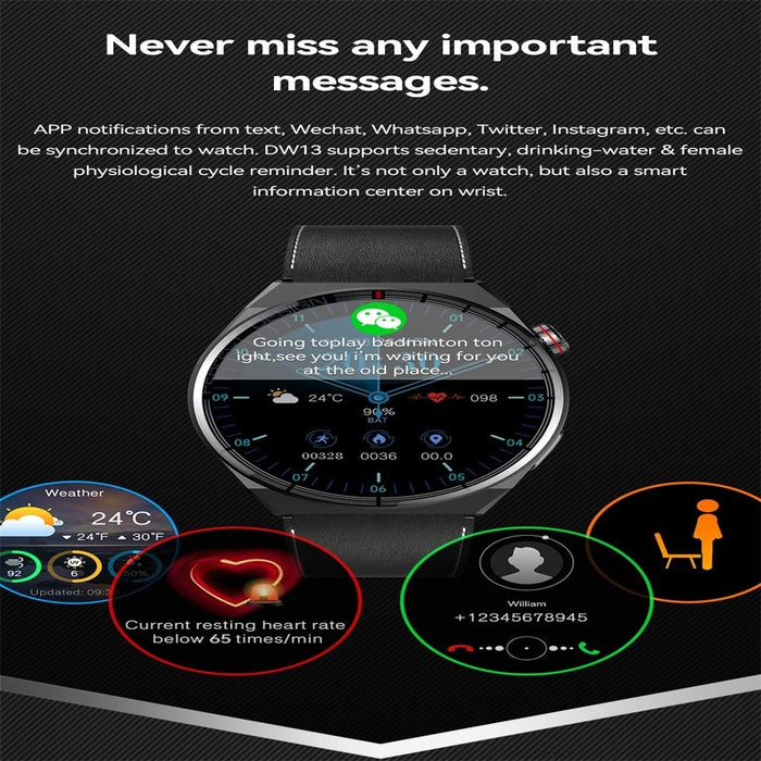 Colour Screen Smart Watch Heart Rate Blood Pressure Monitoring