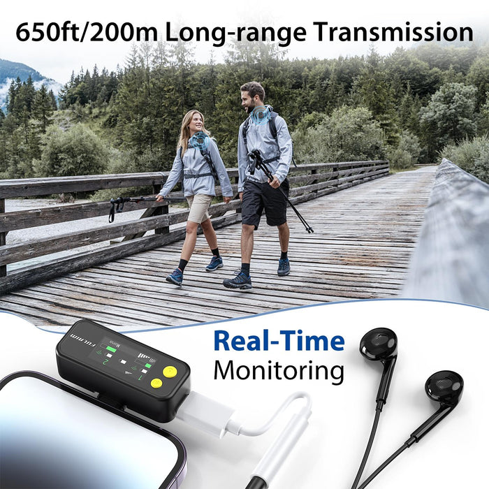 4G Memory Wireless Charging Microphone Collar Clip Microphone