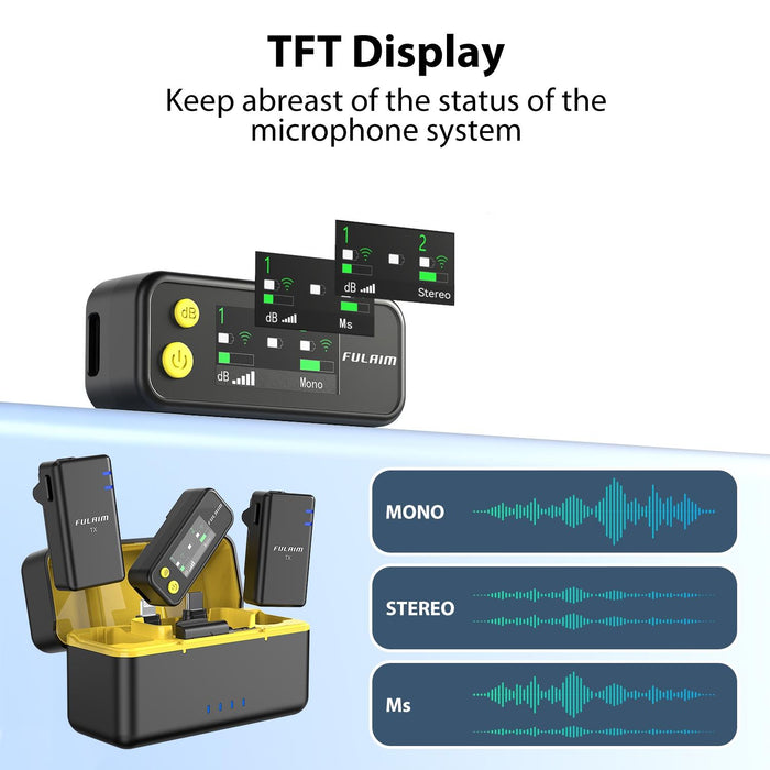 4G Memory Wireless Charging Microphone Collar Clip Microphone