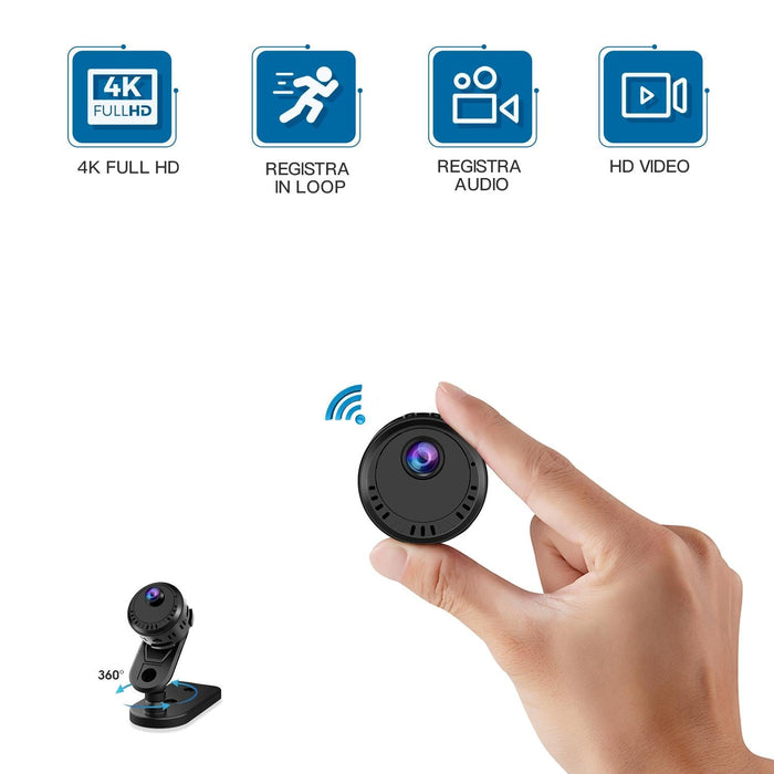 4K Hd Mini Camera Wifi Wide Angle 140 Loop Recording Night Vision Camera