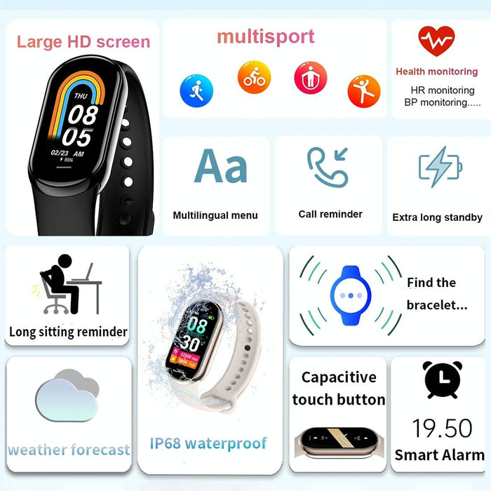 Ip68 Waterproof Smart Watch Heart/Bp/Oxygen/Sugar Monitoring