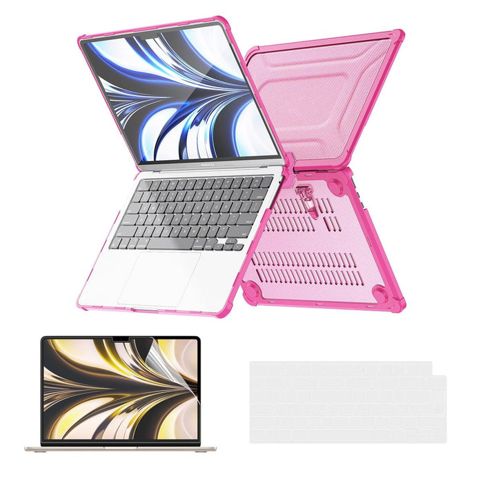 For Macbook Air 13.6 2022 / 2024 A2681 M2 / A3113 M3 A2681 3 In 1 Protective Bracket Case Cover Hard Shell With Tpu Keyboard Film / Pet Screen Protector Version - Eu