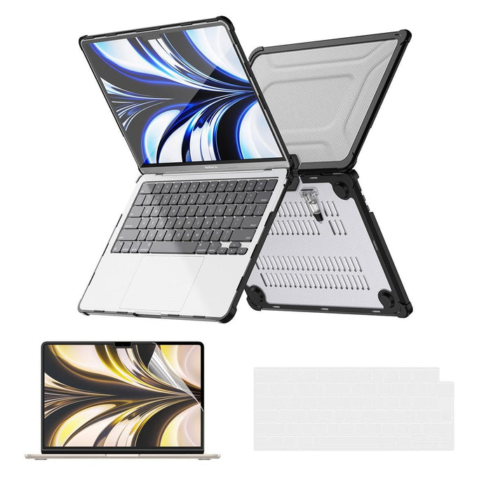 For Macbook Air 13.6 2022 / 2024 A2681 M2 / A3113 M3 A2681 3 In 1 Protective Bracket Case Cover Hard Shell With Tpu Keyboard Film / Pet Screen Protector Version - Eu