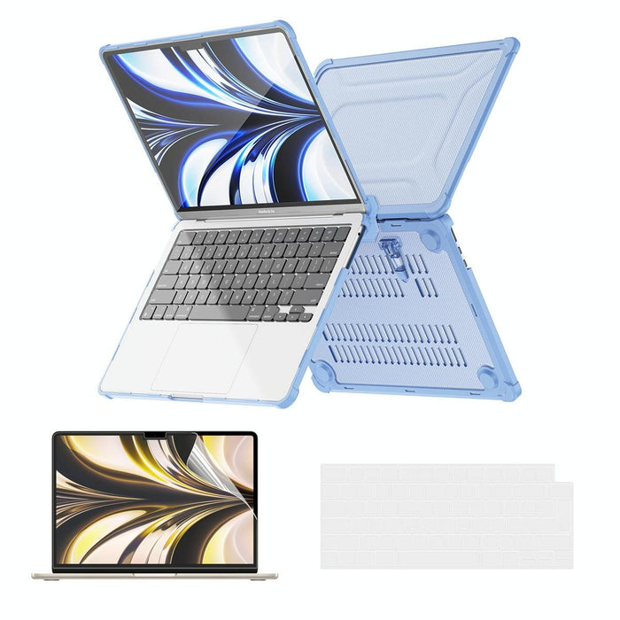 For Macbook Air 13.6 2022 / 2024 A2681 M2 / A3113 M3 A2681 3 In 1 Protective Bracket Case Cover Hard Shell With Tpu Keyboard Film / Pet Screen Protector Version - Eu