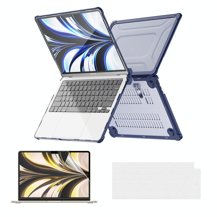 For Macbook Air 13.6 2022 / 2024 A2681 M2 / A3113 M3 A2681 3 In 1 Protective Bracket Case Cover Hard Shell With Tpu Keyboard Film / Pet Screen Protector Version - Eu