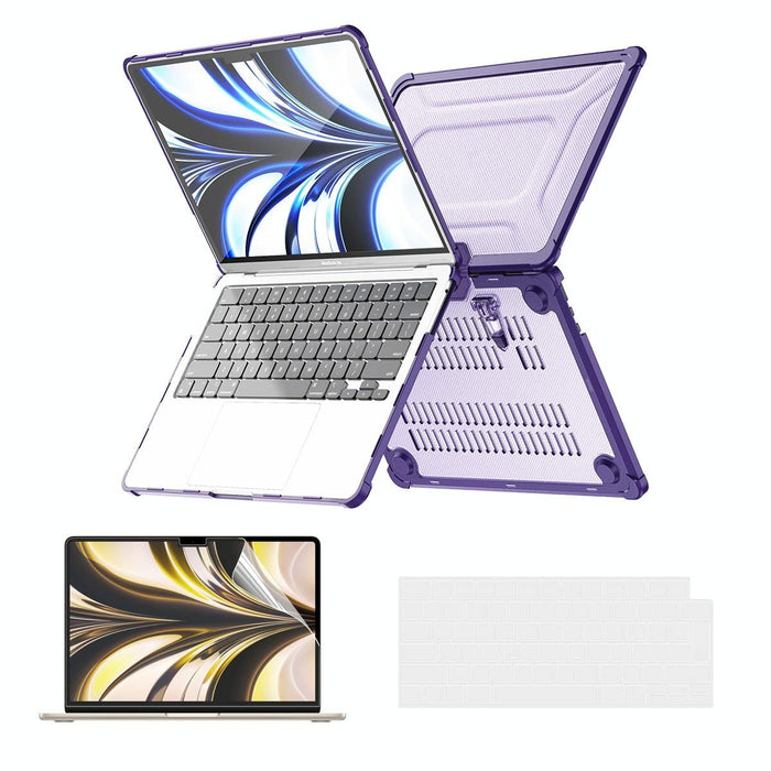 For Macbook Air 13.6 2022 / 2024 A2681 M2 / A3113 M3 A2681 3 In 1 Protective Bracket Case Cover Hard Shell With Tpu Keyboard Film / Pet Screen Protector Version - Eu