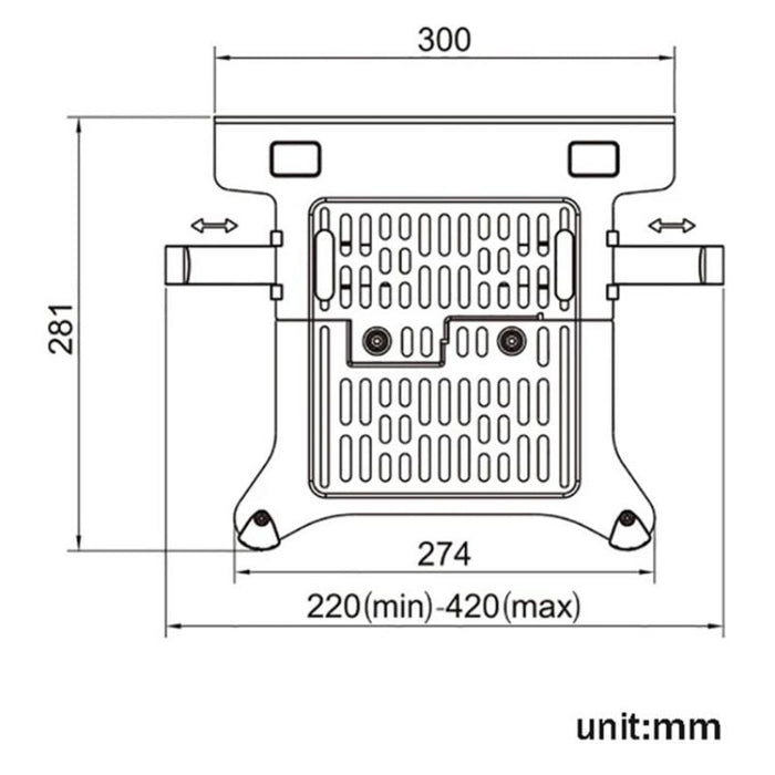 Notebook Tray Compatible Vesa 100x100mm For 10 -17 Inch