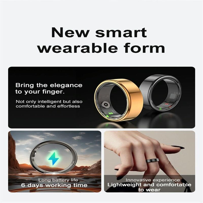 R02 Size 8 Smart Ring Supports Heart Rate / Blood Oxygen / Sleep Monitoring / Multiple Sports Modes