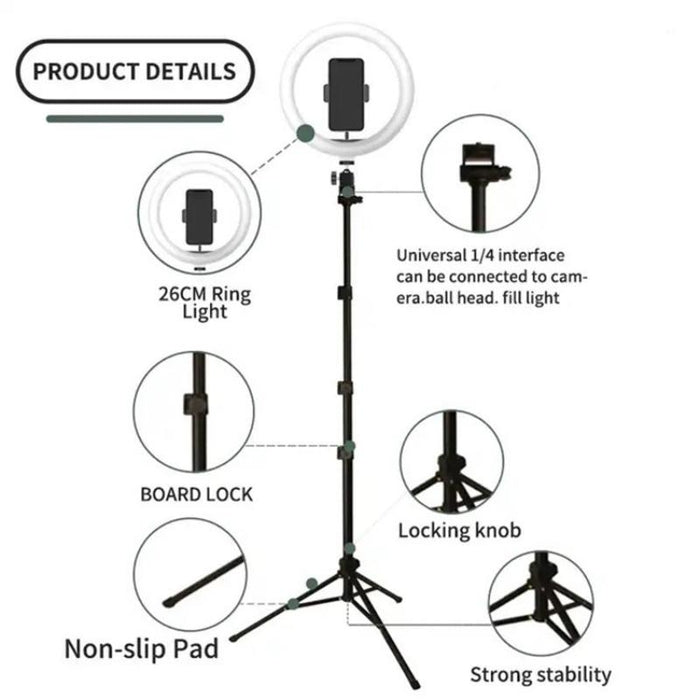 Fm-536A 10 Inch Ring Live Fill Light Streaming Stand Beauty Light Set