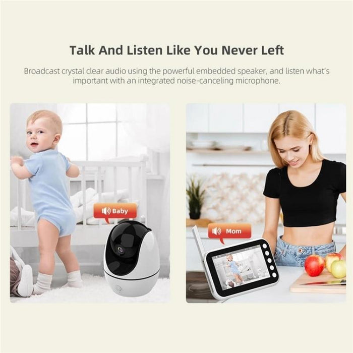 Support Two-Way Voice Temperature Display 4.5-Inch Video Baby Monitor Music Player