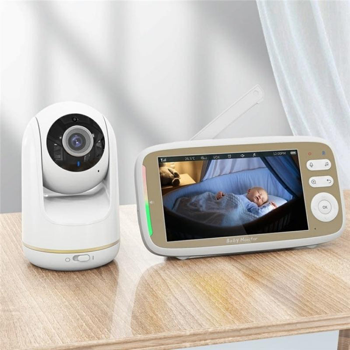 Built-In Ptz Rotation Hd Baby Security Camera 5-Inch Baby Monitor