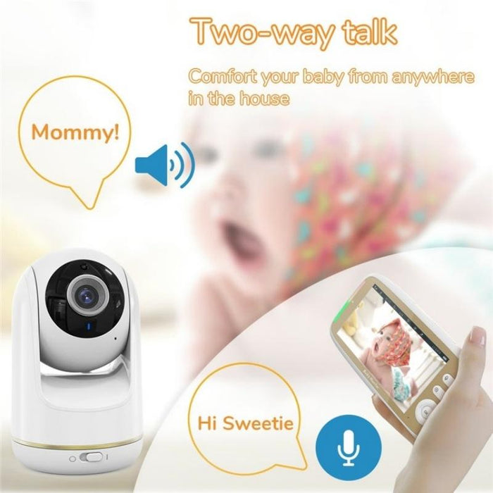 Built-In Ptz Rotation Hd Baby Security Camera 5-Inch Baby Monitor