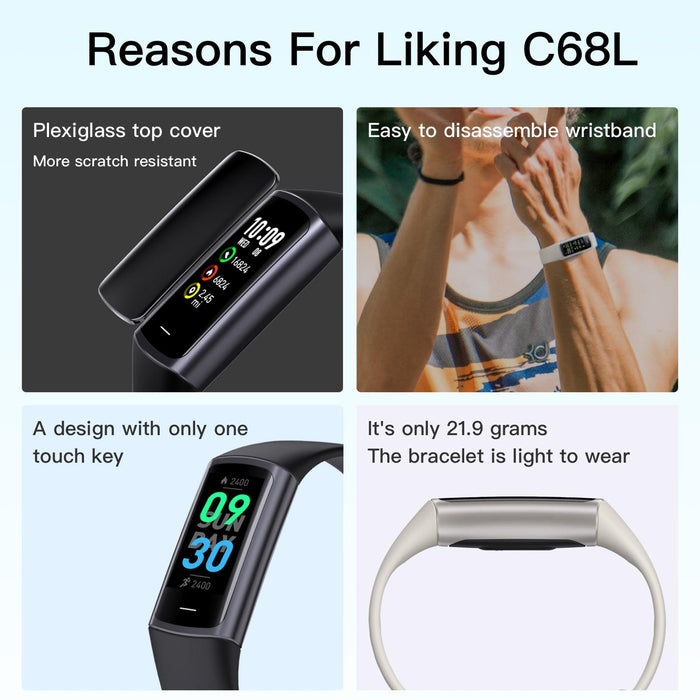 Waterproof Fitness Tracker C68L Ip67