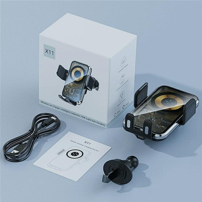 X11 15w Fast Charger Car Air Vent Hook Wireless Intelligent