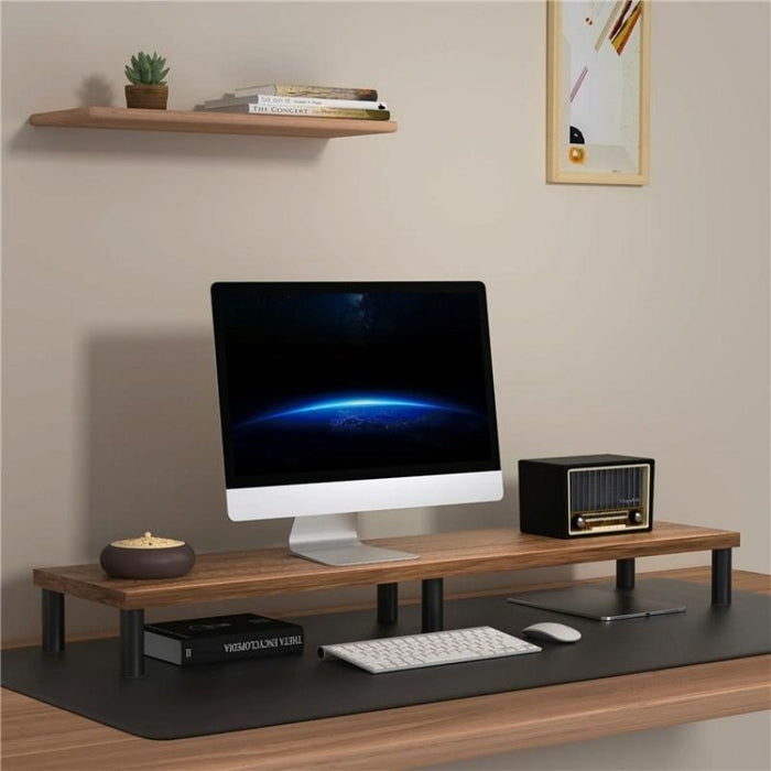 Desktop Monitor Stand Aluminum Alloy Wooden Plate Computer