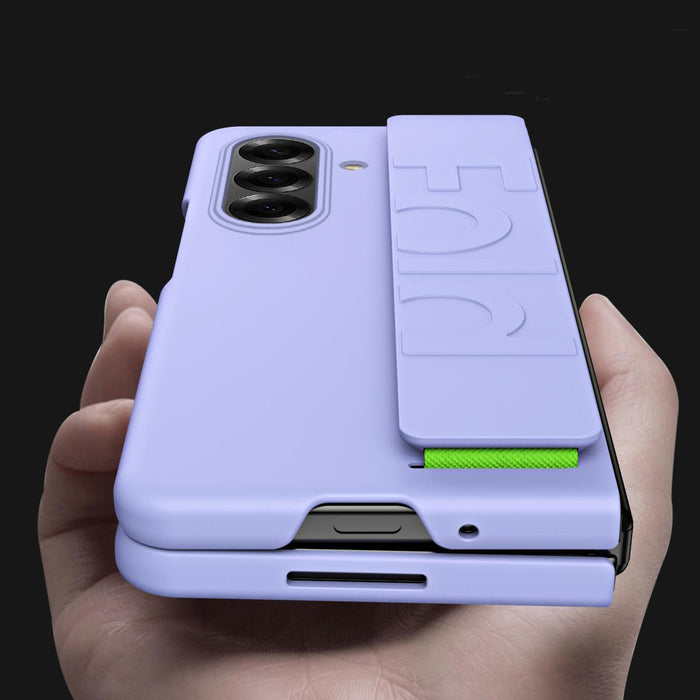 For Samsung Galaxy Z Fold7 5G Skin Elastic Wrist Grip Back Cover Phone Case