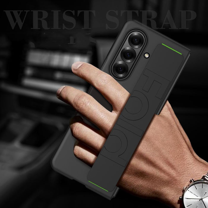 For Samsung Galaxy Z Fold7 5G Skin Elastic Wrist Grip Back Cover Phone Case