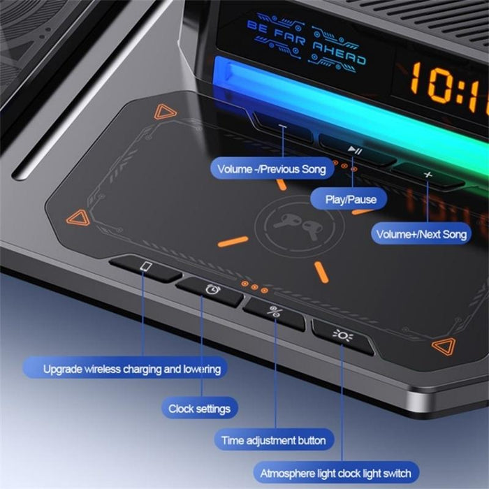5 In 1 Magnetic Wireless Charger Stand With Clock & Speaker