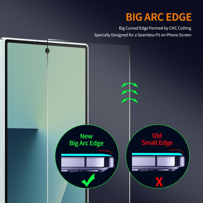 For Samsung Galaxy Z Fold7 5G 2Pcs 9H Big Arc Edge High Aluminum-Silicon Tempered Glass Film