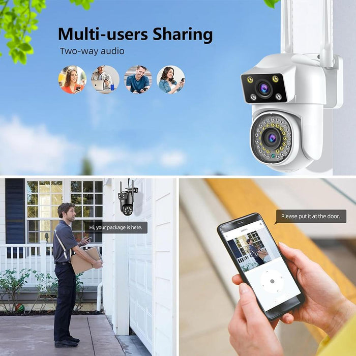 Dual-Lens Cameras Wifi Home Outdoor Remote Night Vision Camera With Mobile Phone Hd Outdoor Waterproof Monitor