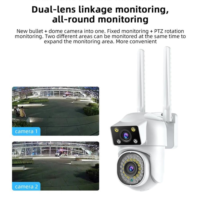 Dual-Lens Cameras Wifi Home Outdoor Remote Night Vision Camera With Mobile Phone Hd Outdoor Waterproof Monitor