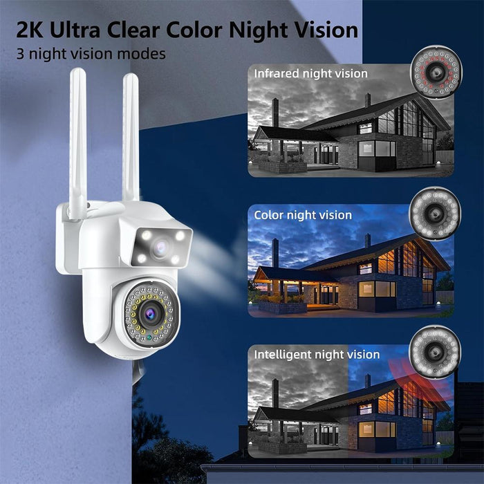 Dual-Lens Cameras Wifi Home Outdoor Remote Night Vision Camera With Mobile Phone Hd Outdoor Waterproof Monitor