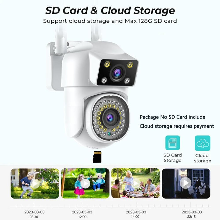 Dual-Lens Cameras Wifi Home Outdoor Remote Night Vision Camera With Mobile Phone Hd Outdoor Waterproof Monitor