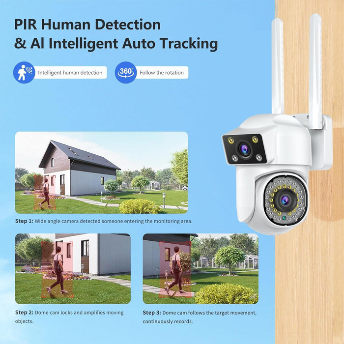 Dual-Lens Cameras Wifi Home Outdoor Remote Night Vision Camera With Mobile Phone Hd Outdoor Waterproof Monitor