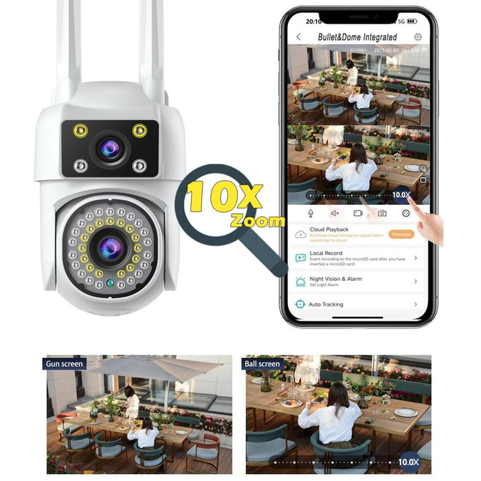 Dual-Lens Cameras Wifi Home Outdoor Remote Night Vision Camera With Mobile Phone Hd Outdoor Waterproof Monitor