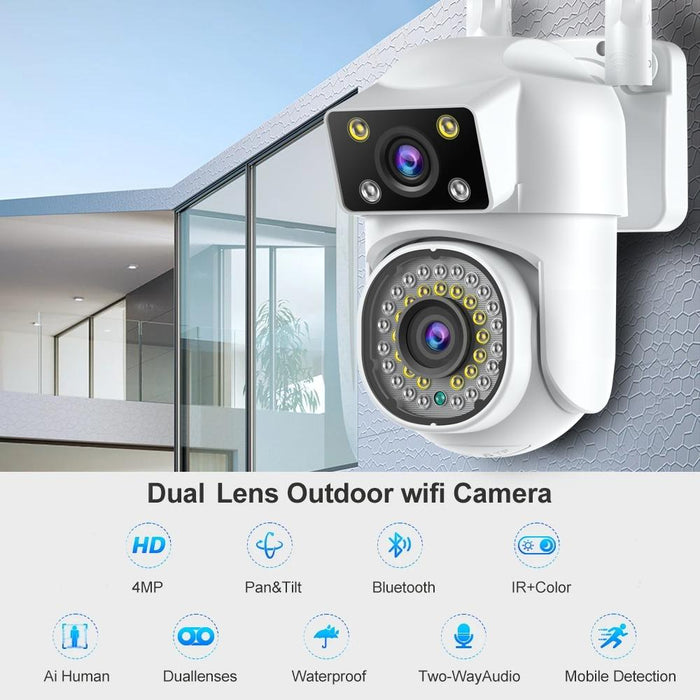 Dual-Lens Cameras Wifi Home Outdoor Remote Night Vision Camera With Mobile Phone Hd Outdoor Waterproof Monitor