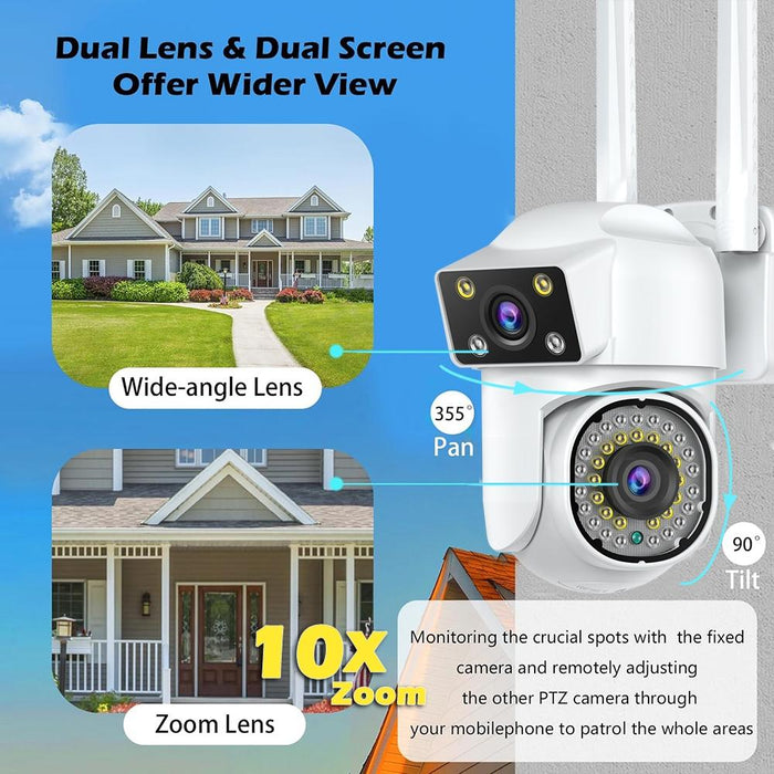 Dual-Lens Cameras Wifi Home Outdoor Remote Night Vision Camera With Mobile Phone Hd Outdoor Waterproof Monitor