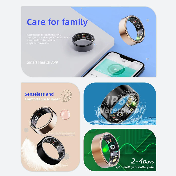 R11M Size 8 Smart Ring Supports Heart Rate / Blood Oxygen / Sleep / Multiple Sports Modes